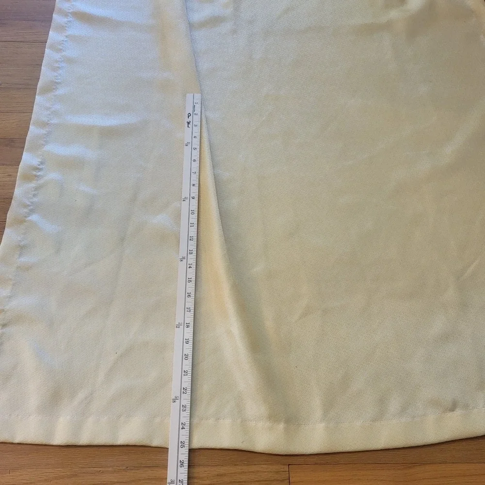 VTG 70s Window‎ Curtain Panels Drapes Set of 2 Yellow Pinch Pleat Beige 23
